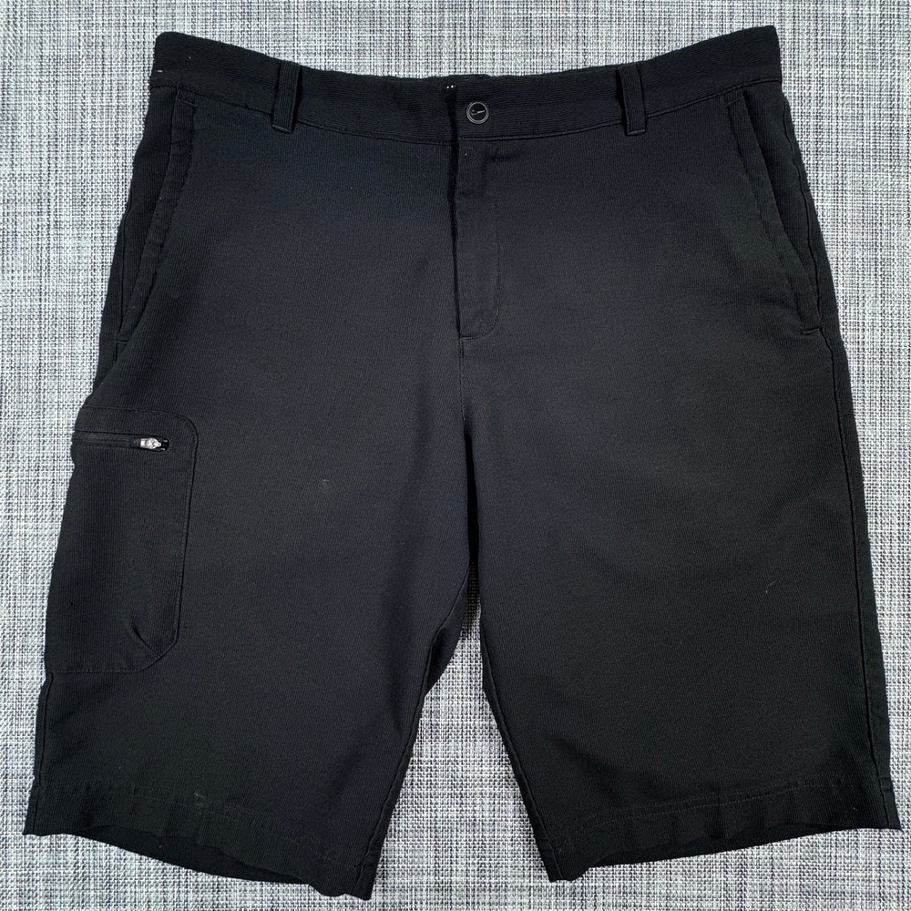 Nike Golf Shorts Mens 32 Black Stretch Flat Front Zip Pocket Performance Outdoor